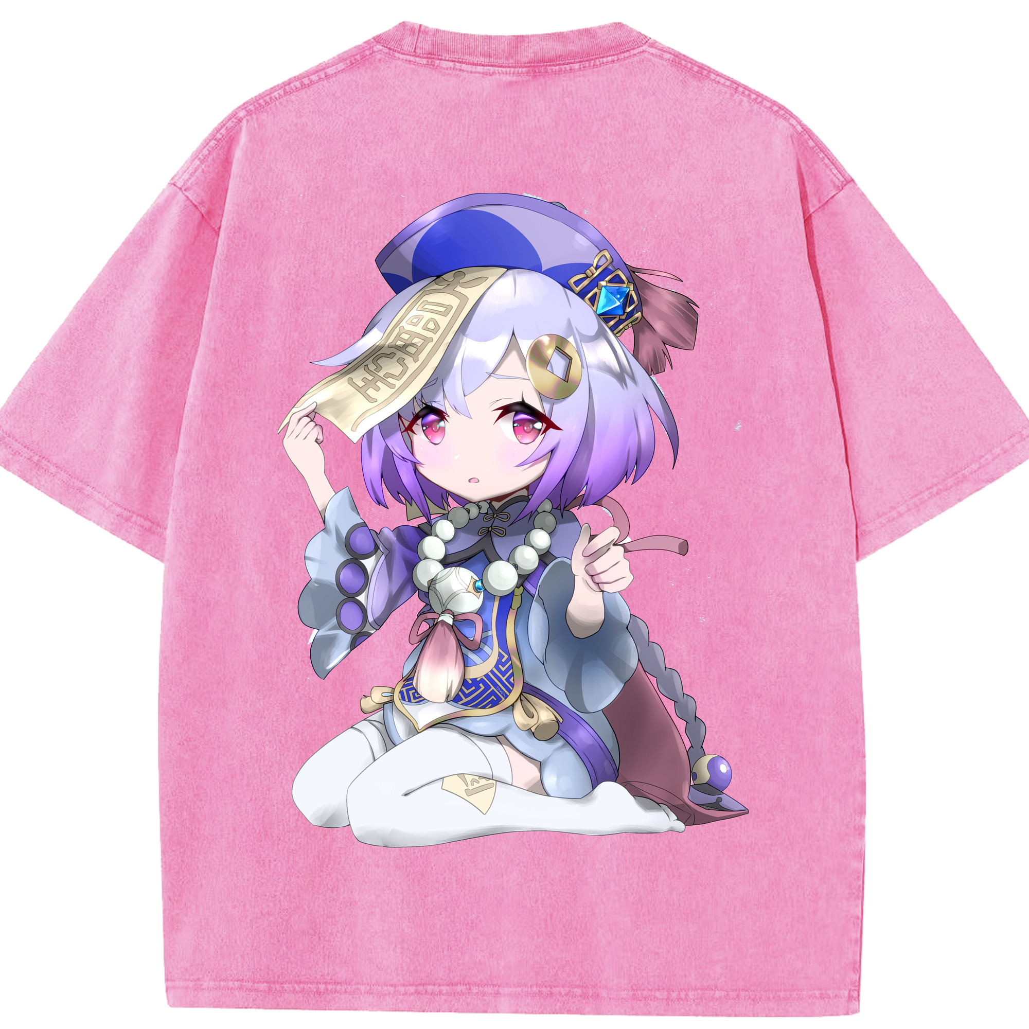 げんし神 七七 なな  genshin Nana 綿100% ヴィンテージ風 半袖Tシャツ（背面プリント）